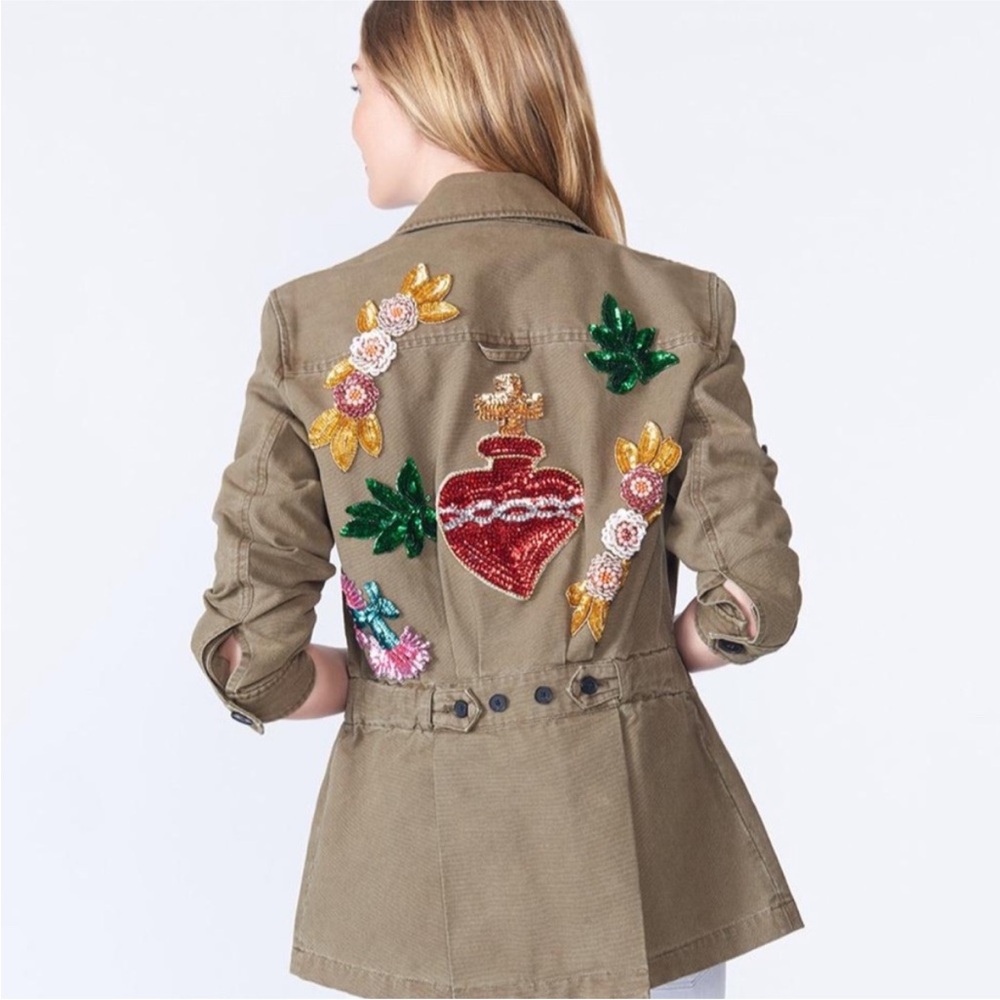 Veronica Beard Holden Sequin Embellished Army Jacket